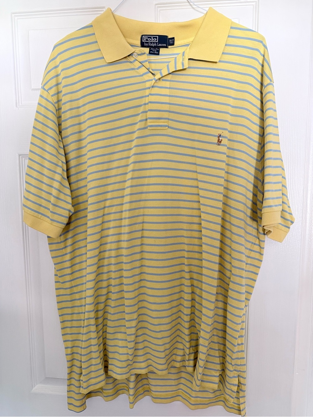 Ralph Lauren Yellow Polo with Light Blue Stripes
